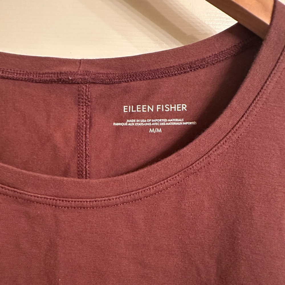 EILEEN FISHER Sleeveless Tank Dress in Mauve Plum 90% organic cotton - Picture 3 of 4
